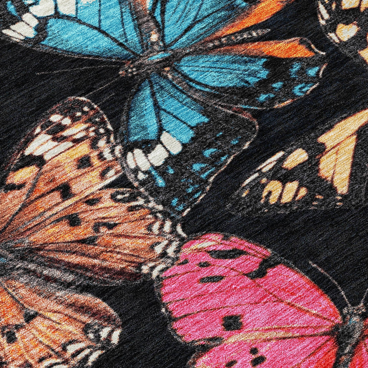 Addison Chantille ACN2201 Animal Machine Made Transitional Black Rug