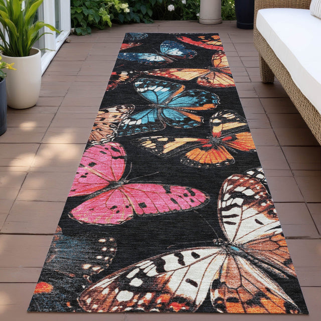 Addison Chantille ACN2201 Animal Machine Made Transitional Black Rug