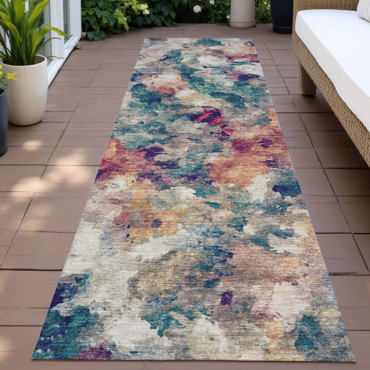 Addison Chantille ACN2203 Abstract Machine Made Transitional Putty Rug