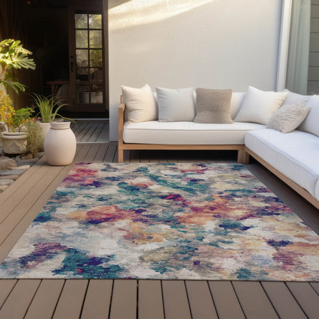 Addison Chantille ACN2203 Abstract Machine Made Transitional Putty Rug