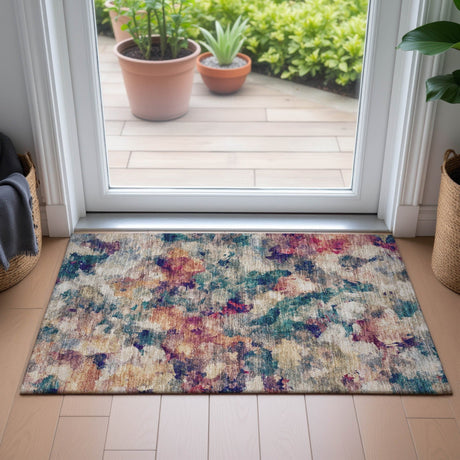Addison Chantille ACN2203 Abstract Machine Made Transitional Putty Rug