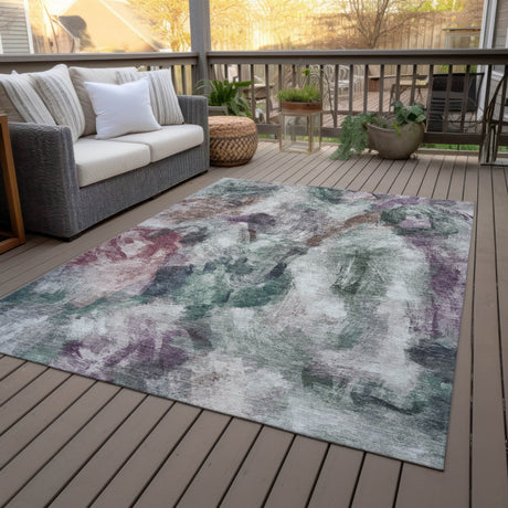 Addison Chantille ACN2204 Abstract Machine Made Transitional Green Rug