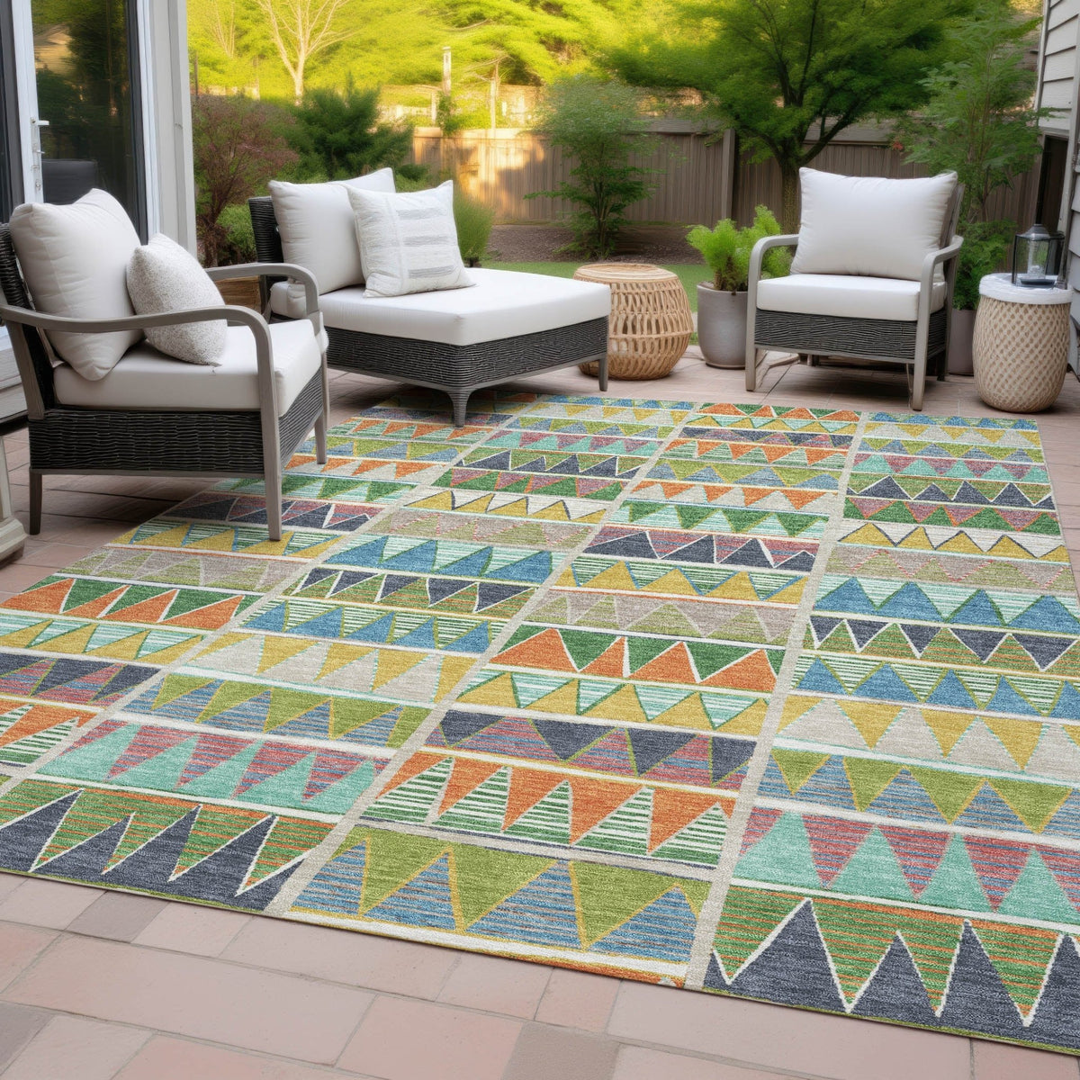 Addison Chantille ACN2205 Geometric Machine Made Transitional Beige Rug