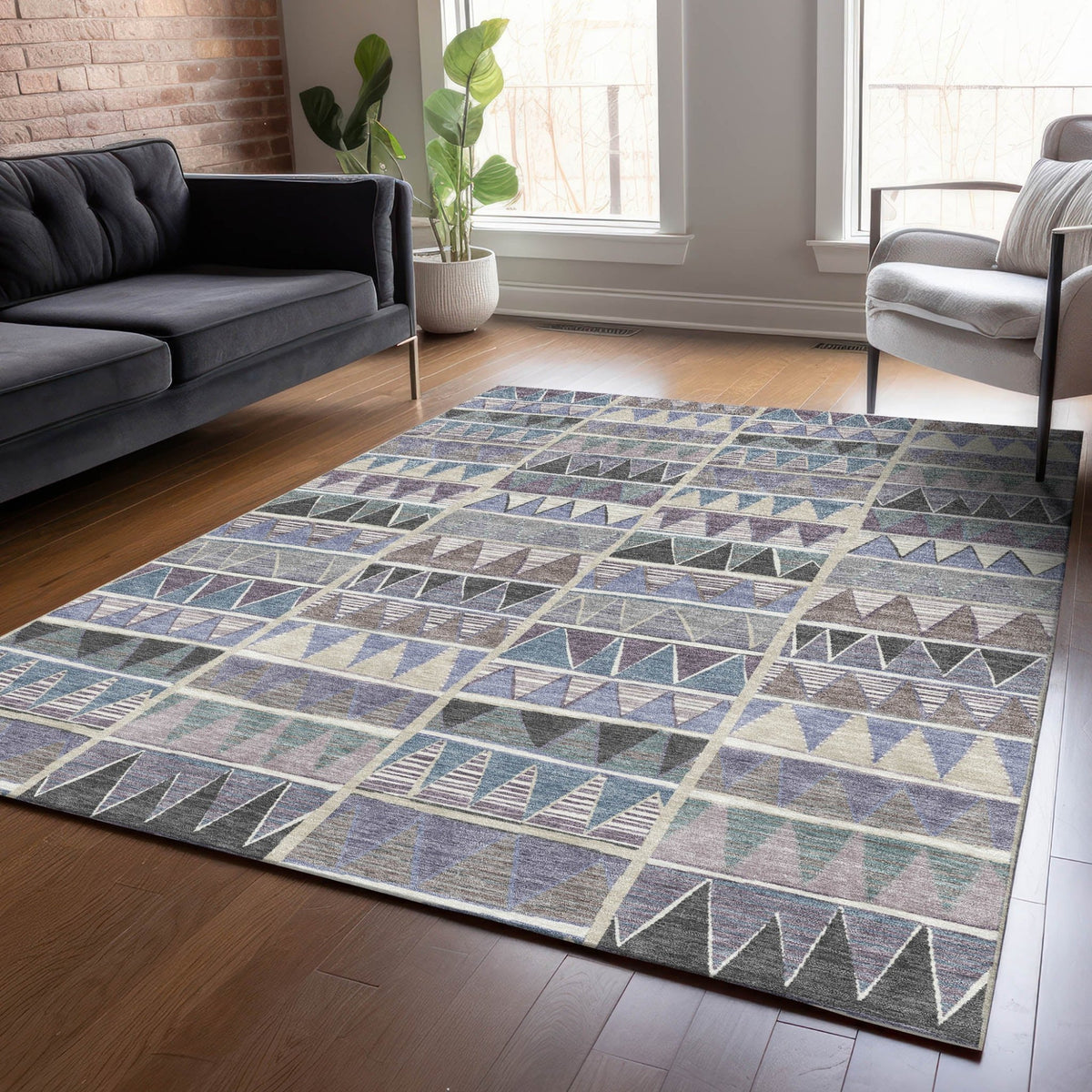 Addison Chantille ACN2205 Geometric Machine Made Transitional Lavender Rug
