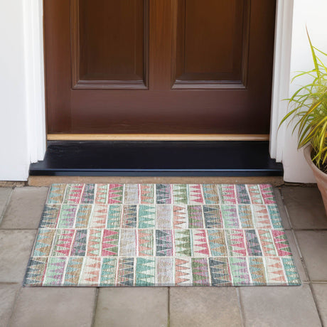 Addison Chantille ACN2205 Geometric Machine Made Transitional Salmon Rug