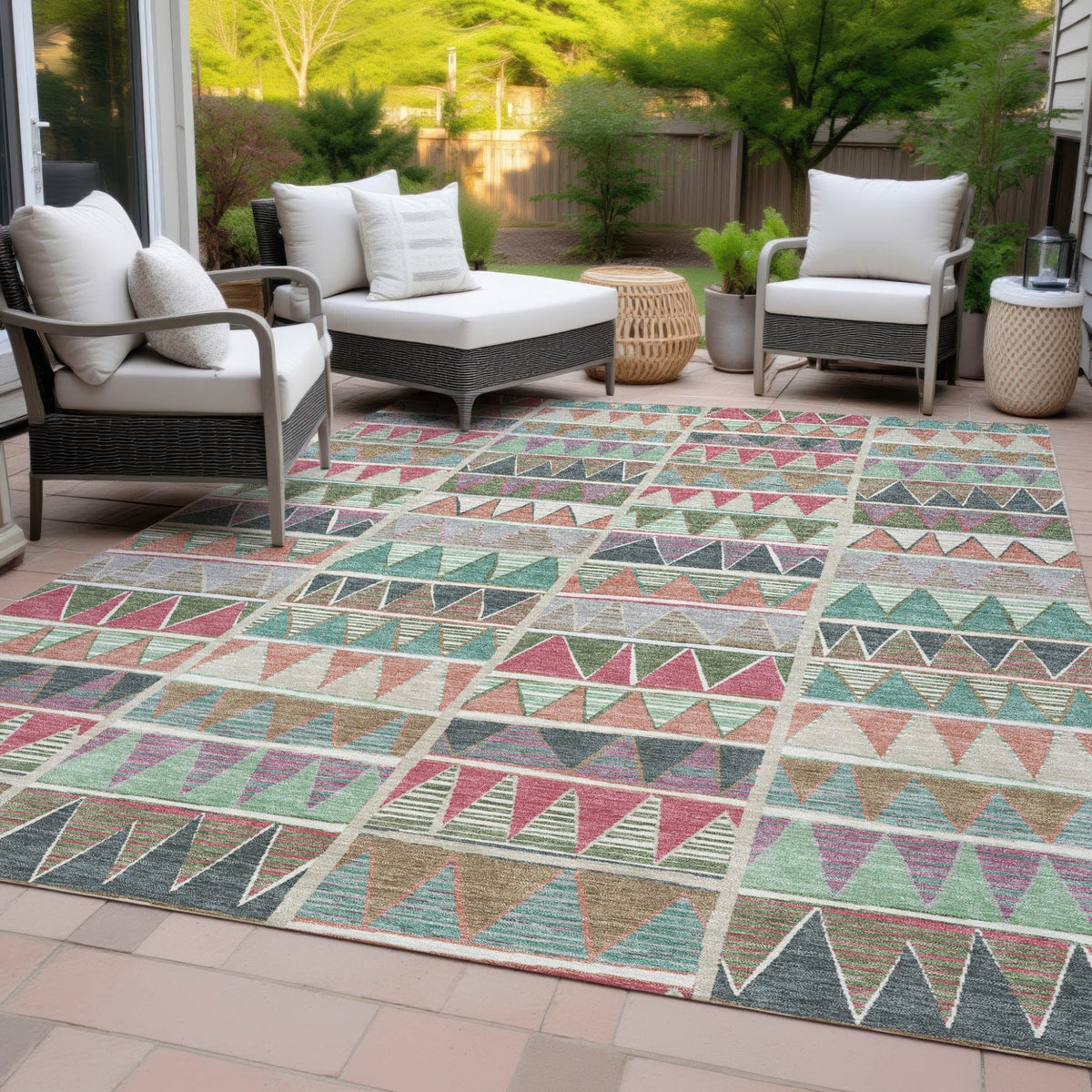 Addison Chantille ACN2205 Geometric Machine Made Transitional Salmon Rug