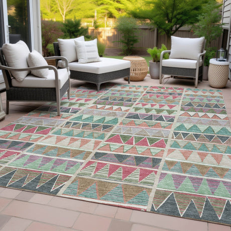 Addison Chantille ACN2205 Geometric Machine Made Transitional Salmon Rug