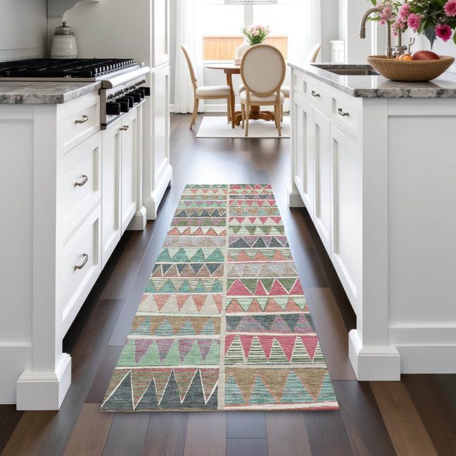 Addison Chantille ACN2205 Geometric Machine Made Transitional Salmon Rug