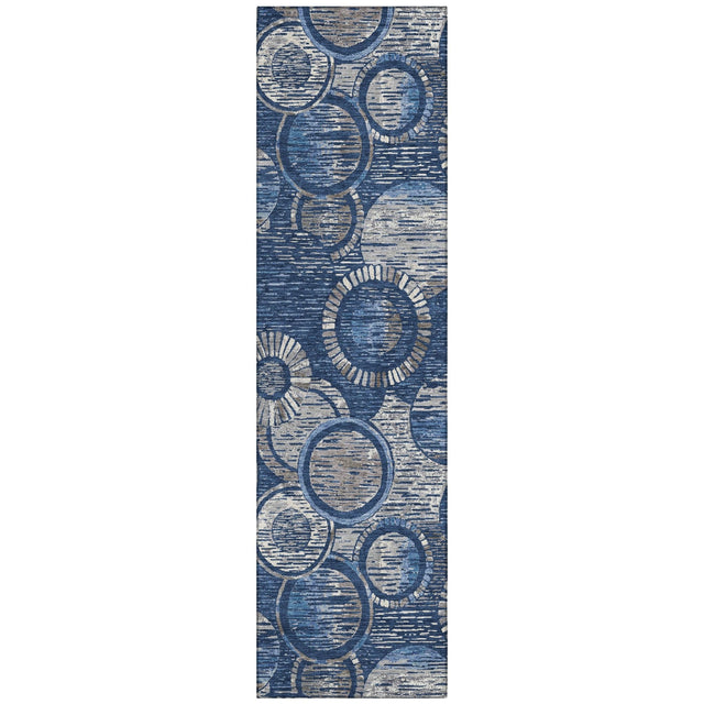 Addison Chantille ACN2206 Geometric Machine Made Transitional Navy Rug