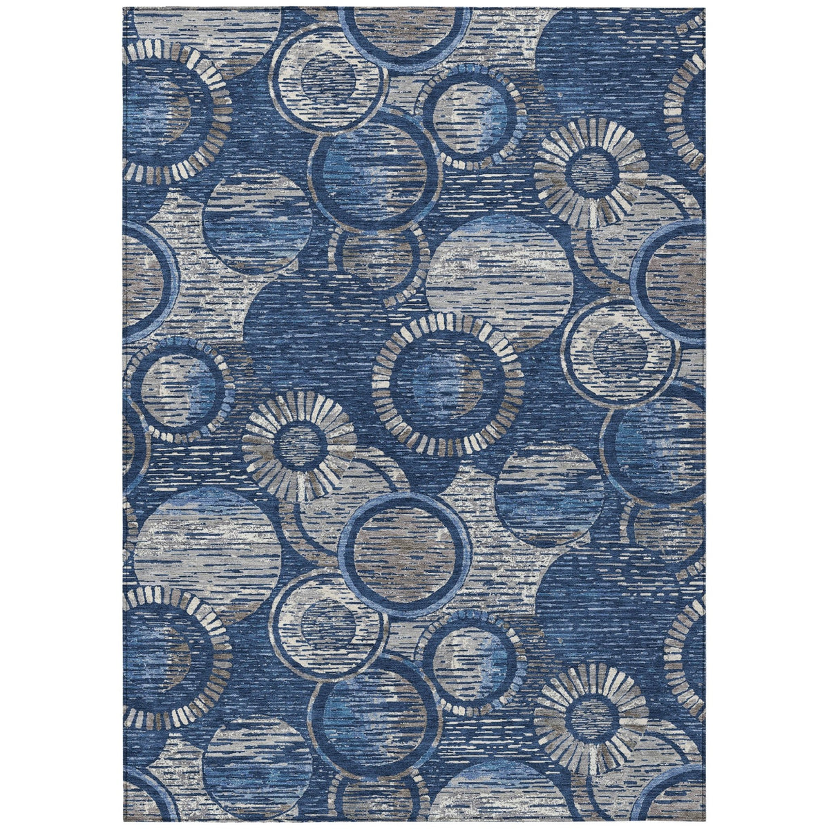 Addison Chantille ACN2206 Geometric Machine Made Transitional Navy Rug
