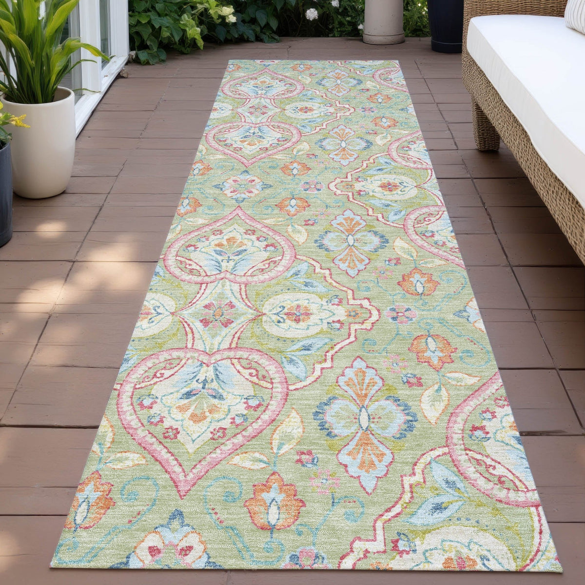 Addison Chantille ACN2207 Bohemian Machine Made Transitional Aloe Rug