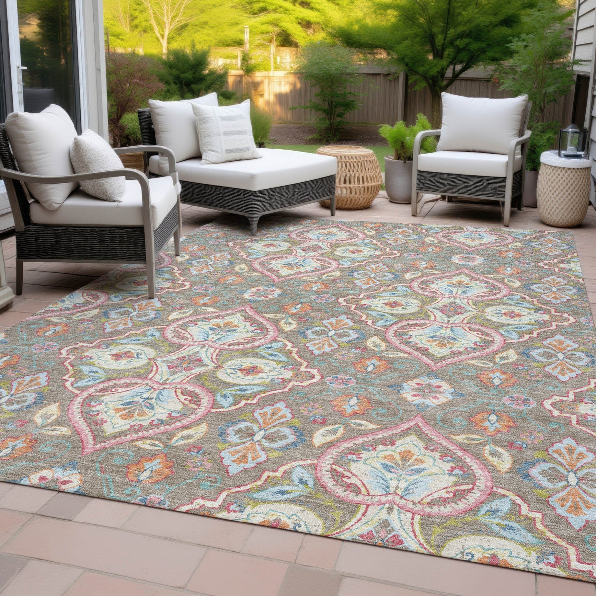 Addison Chantille ACN2207 Bohemian Machine Made Transitional Taupe Rug