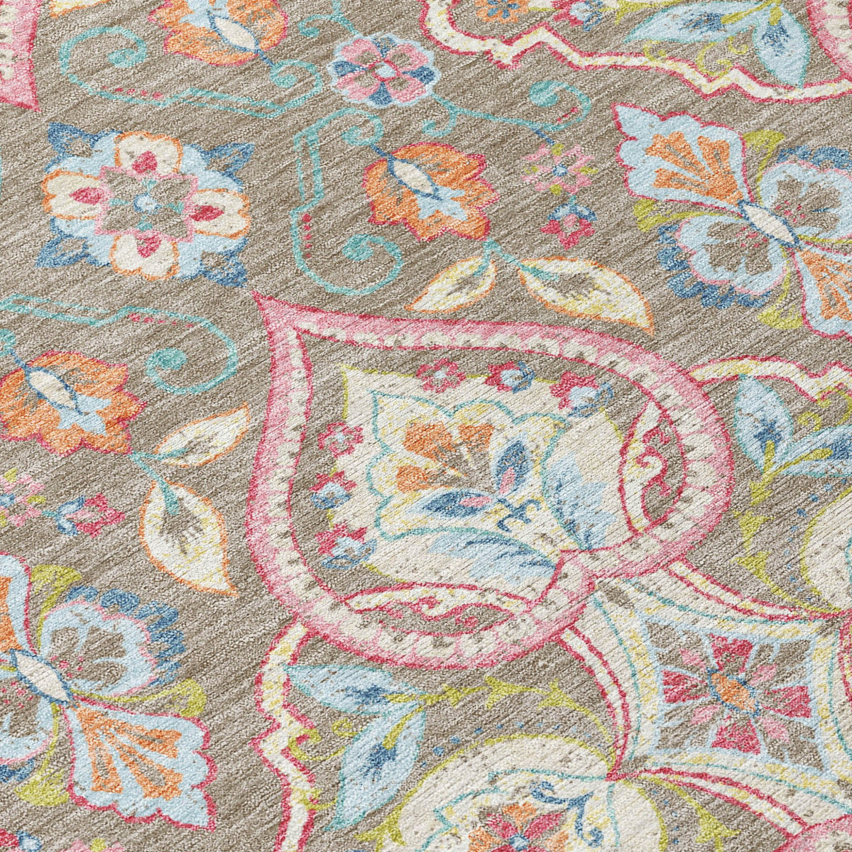 Addison Chantille ACN2207 Bohemian Machine Made Transitional Taupe Rug