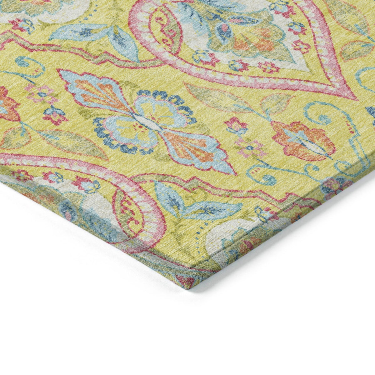 Addison Chantille ACN2207 Bohemian Machine Made Transitional Yellow Rug