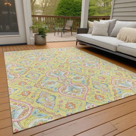 Addison Chantille ACN2207 Bohemian Machine Made Transitional Yellow Rug