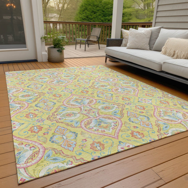 Addison Chantille ACN2207 Bohemian Machine Made Transitional Yellow Rug