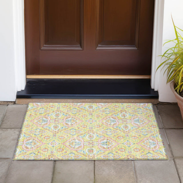 Addison Chantille ACN2207 Bohemian Machine Made Transitional Yellow Rug