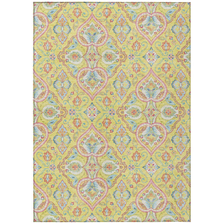 Addison Chantille ACN2207 Bohemian Machine Made Transitional Yellow Rug