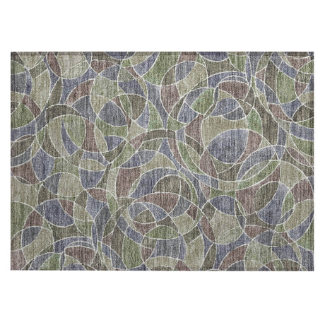 Addison Chantille ACN2208 Geometric Machine Made Transitional Green Rug