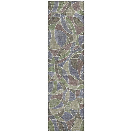 Addison Chantille ACN2208 Geometric Machine Made Transitional Green Rug
