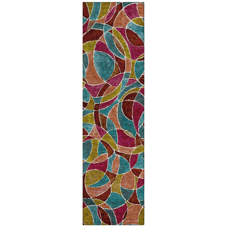 Addison Chantille ACN2208 Geometric Machine Made Transitional Merlot Rug