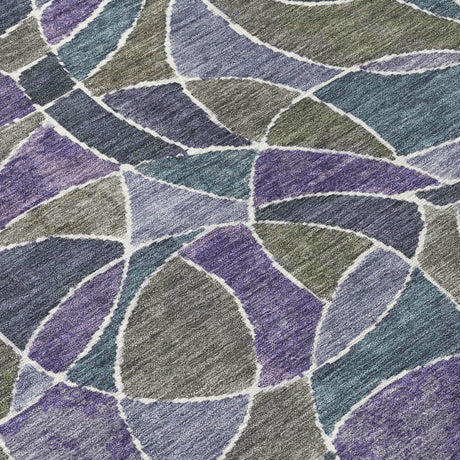 Addison Chantille ACN2208 Geometric Machine Made Transitional Purple Rug
