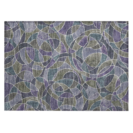 Addison Chantille ACN2208 Geometric Machine Made Transitional Purple Rug