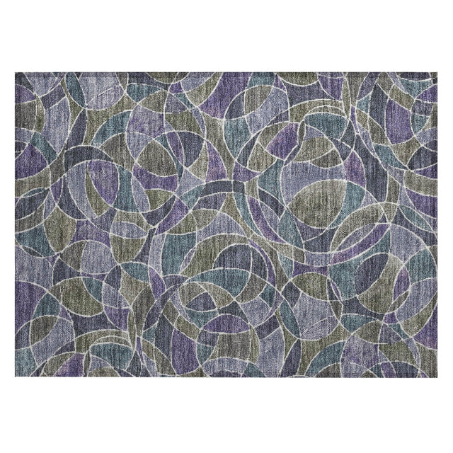 Addison Chantille ACN2208 Geometric Machine Made Transitional Purple Rug