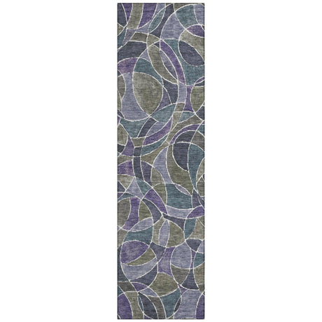 Addison Chantille ACN2208 Geometric Machine Made Transitional Purple Rug