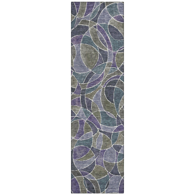 Addison Chantille ACN2208 Geometric Machine Made Transitional Purple Rug