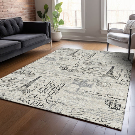 Addison Chantille ACN2209 Novelty Machine Made Transitional Beige Rug