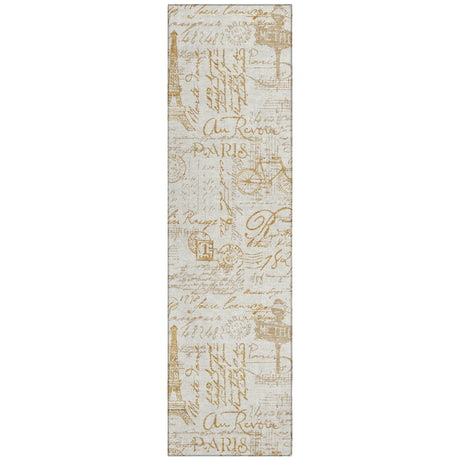 Addison Chantille ACN2209 Novelty Machine Made Transitional Gold Rug