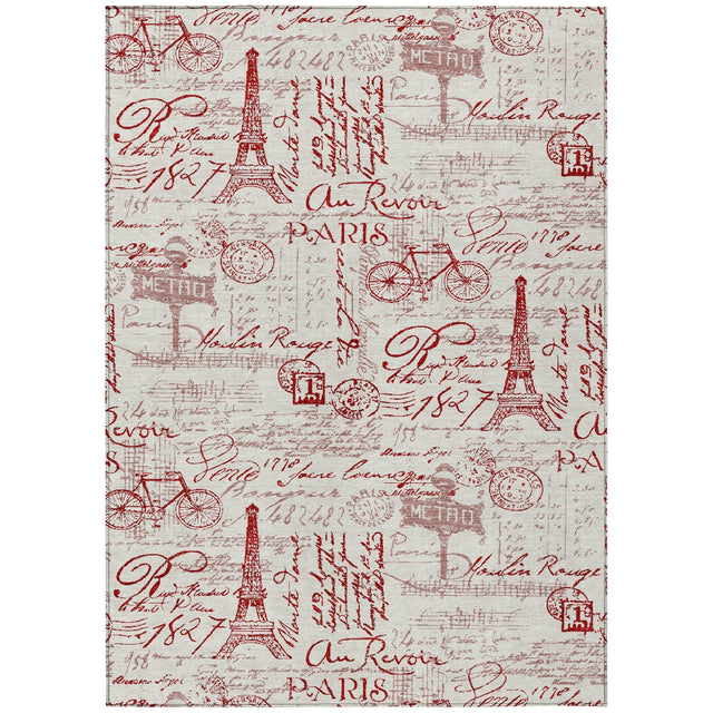 Addison Chantille ACN2209 Novelty Machine Made Transitional Red Rug