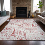 Addison Chantille ACN2209 Novelty Machine Made Transitional Red Rug