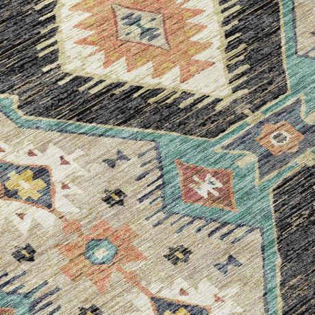 Addison Chantille ACN2210 Moroccan Machine Made Transitional Black Rug