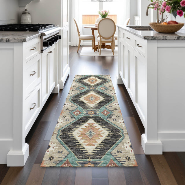 Addison Chantille ACN2210 Moroccan Machine Made Transitional Black Rug