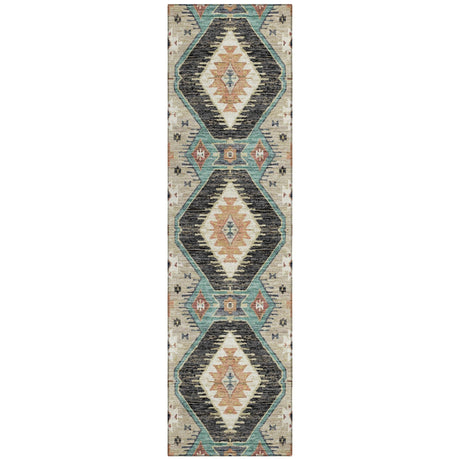 Addison Chantille ACN2210 Moroccan Machine Made Transitional Black Rug