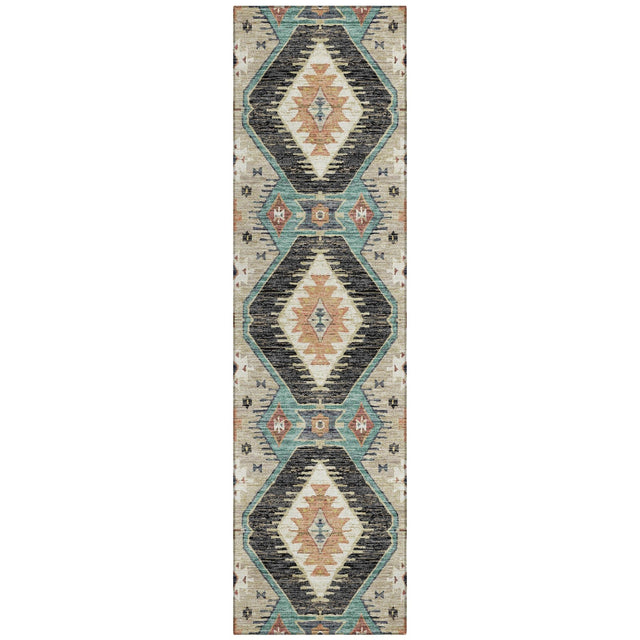 Addison Chantille ACN2210 Moroccan Machine Made Transitional Black Rug