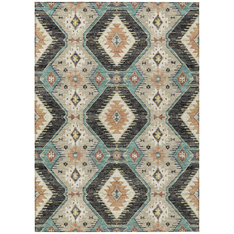Addison Chantille ACN2210 Moroccan Machine Made Transitional Black Rug