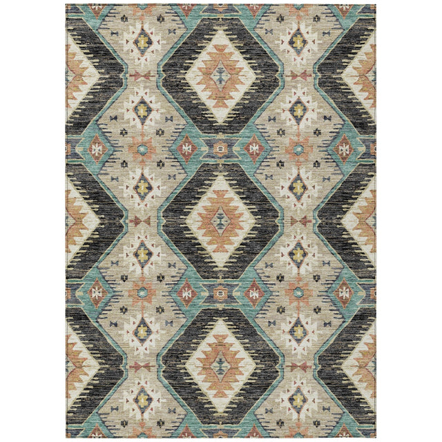 Addison Chantille ACN2210 Moroccan Machine Made Transitional Black Rug