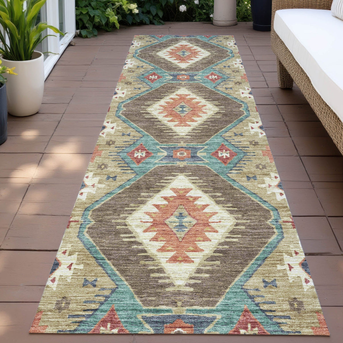Addison Chantille ACN2210 Moroccan Machine Made Transitional Khaki Rug
