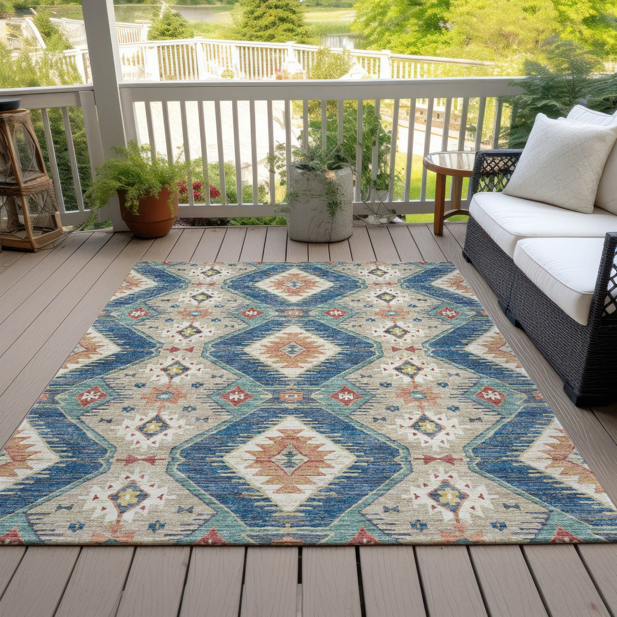 Addison Chantille ACN2210 Moroccan Machine Made Transitional Navy Rug