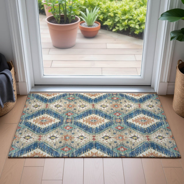 Addison Chantille ACN2210 Moroccan Machine Made Transitional Navy Rug