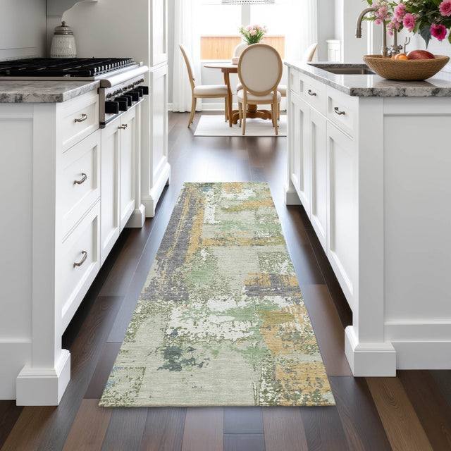 Addison Chantille ACN2212 Abstract Machine Made Transitional Aloe Rug