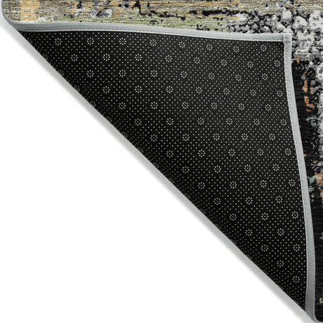 Addison Chantille ACN2212 Abstract Machine Made Transitional Black Rug
