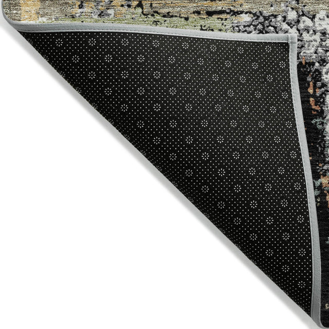 Addison Chantille ACN2212 Abstract Machine Made Transitional Black Rug