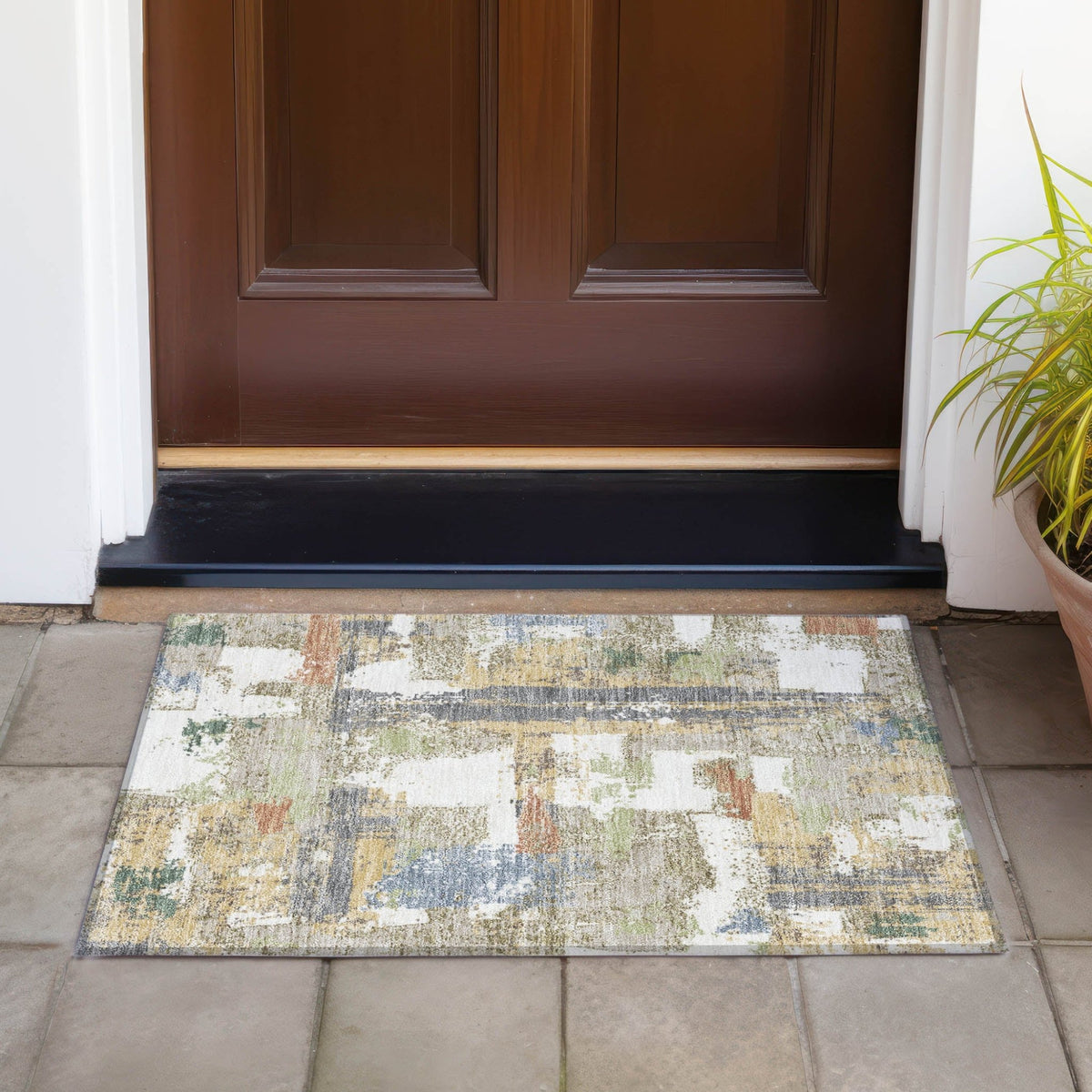 Addison Chantille ACN2212 Abstract Machine Made Transitional Ivory Rug