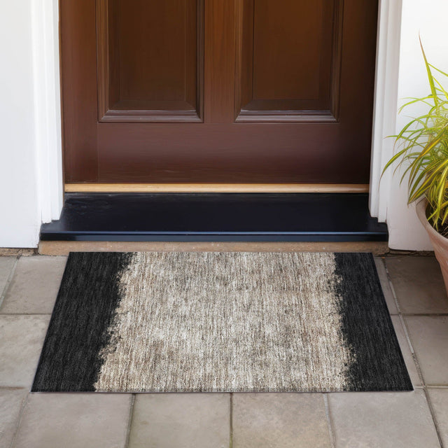 Addison Chantille ACN2214 Stripes Machine Made Transitional Black Rug