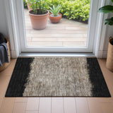 Addison Chantille ACN2214 Stripes Machine Made Transitional Black Rug