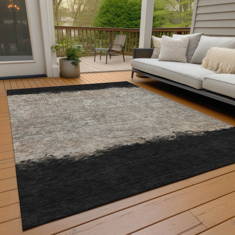 Addison Chantille ACN2214 Stripes Machine Made Transitional Black Rug
